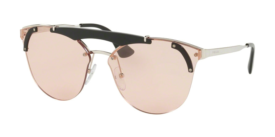 Prada ABSOLUTE PR53US Round Sunglasses  1AB4Q0-SILVER/BLACK 42-142-140 - Color Map black
