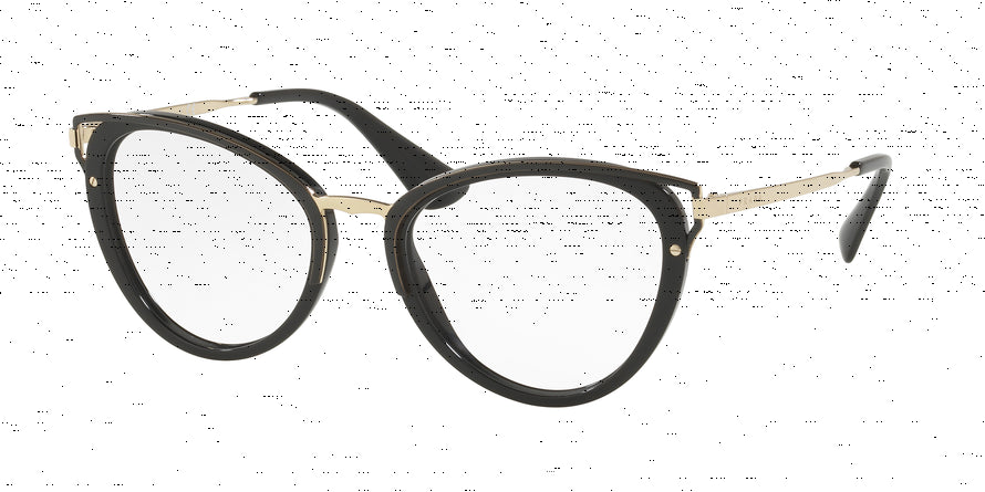 Prada CATWALK PR53UV Cat Eye Eyeglasses  1AB1O1-BLACK 52-19-145 - Color Map black