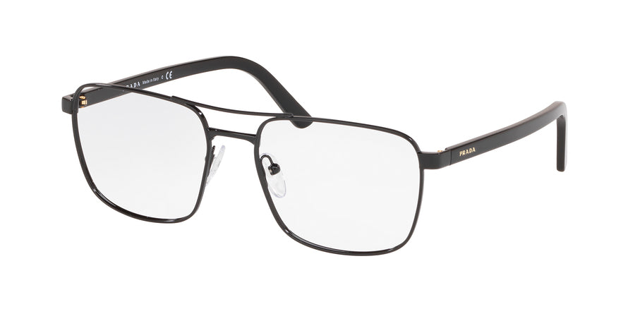 Prada HERITAGE PR53XV Rectangle Eyeglasses  1AB1O1-BLACK 54-17-140 - Color Map black