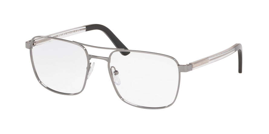 Prada HERITAGE PR53XV Rectangle Eyeglasses  5AV1O1-GUNMETAL 54-17-140 - Color Map gunmetal