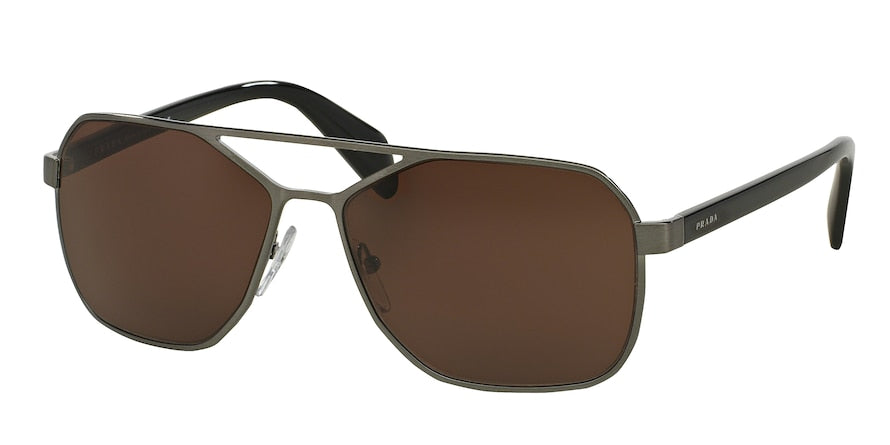 Prada TYPE PR54RS Square Sunglasses  75S8C1-BRUSHED GUNMETAL 60-15-140 - Color Map gunmetal