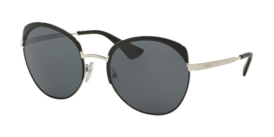Prada PR54SS Round Sunglasses  7AX5Z1-BLACK 59-20-140 - Color Map black