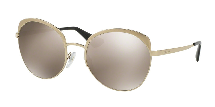 Prada PR54SS Round Sunglasses  VAQ1C0-METALLIZED PALE GOLD 59-20-140 - Color Map black