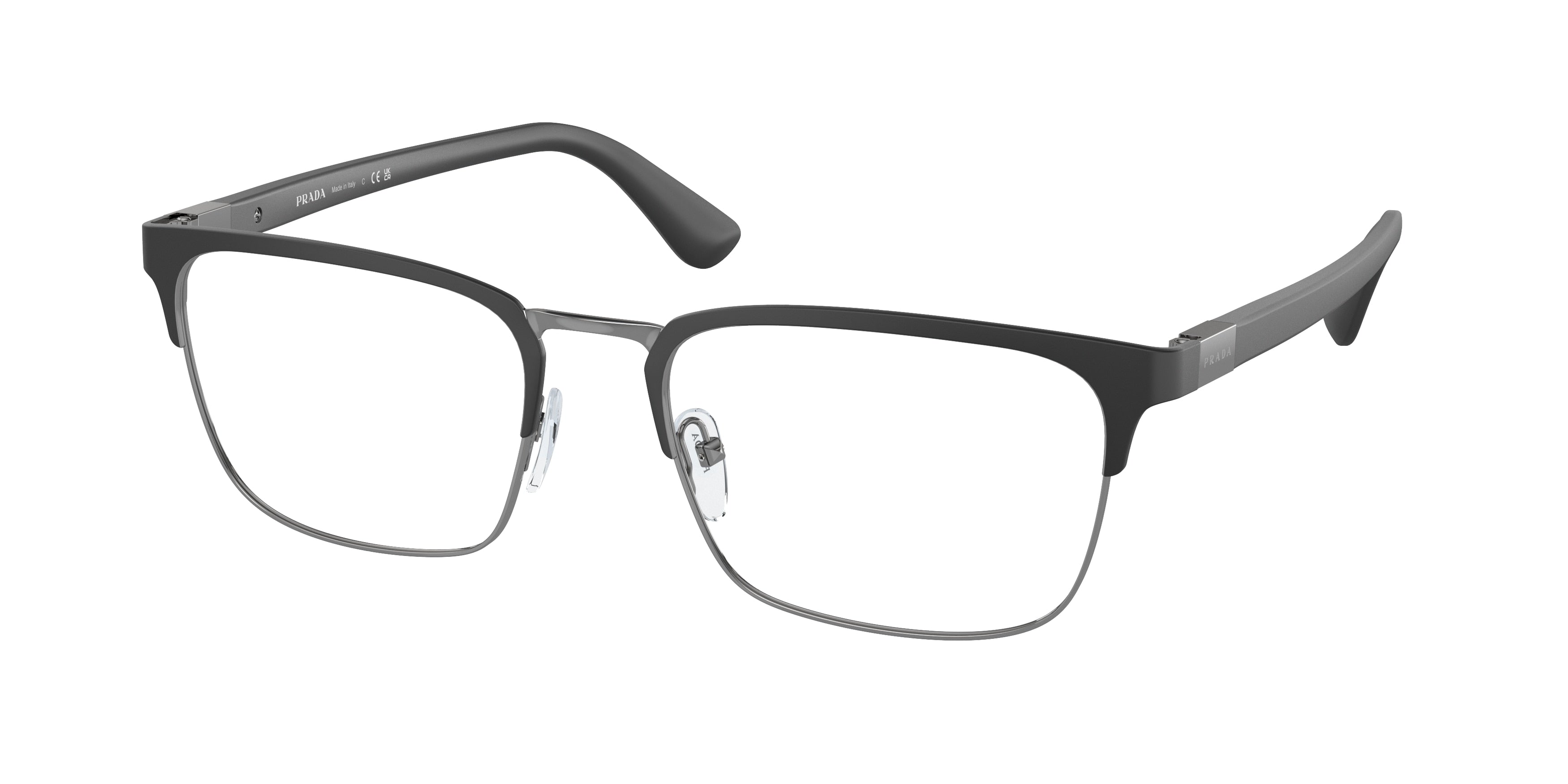 Prada HERITAGE PR54TV Rectangle Eyeglasses  1BO1O1-Black 57-150-19 - Color Map Black
