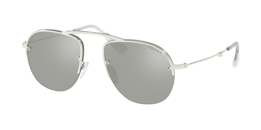 Prada CATWALK PR54US Pilot Sunglasses  1BC197-SILVER 55-16-145 - Color Map silver