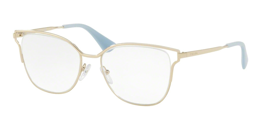 Prada CATWALK PR54UV Phantos Eyeglasses  ZVN1O1-PALE GOLD 51-17-145 - Color Map gold