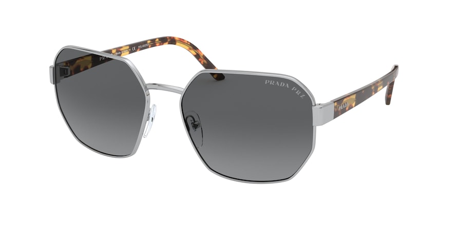 Prada MILLENNIALS PR54XS Rectangle Sunglasses  1BC5W1-SILVER 59-17-140 - Color Map silver