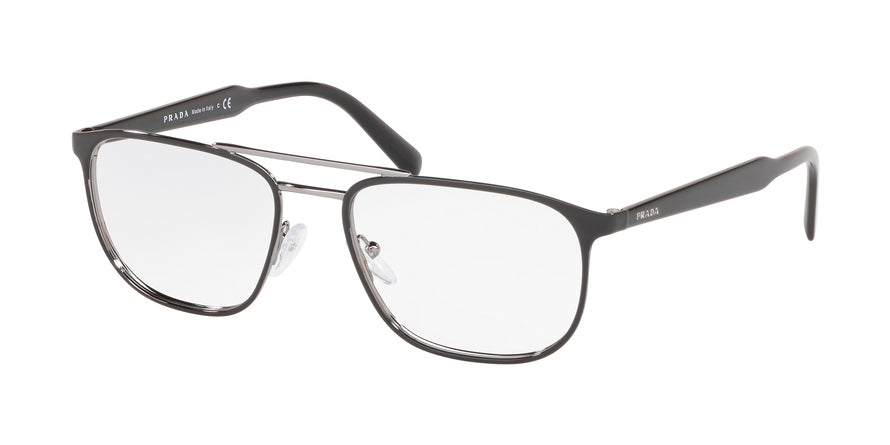 Prada CONCEPTUAL PR54XV Square Eyeglasses  YDC1O1-TOP BLACK ON GUNMETAL 54-18-145 - Color Map black
