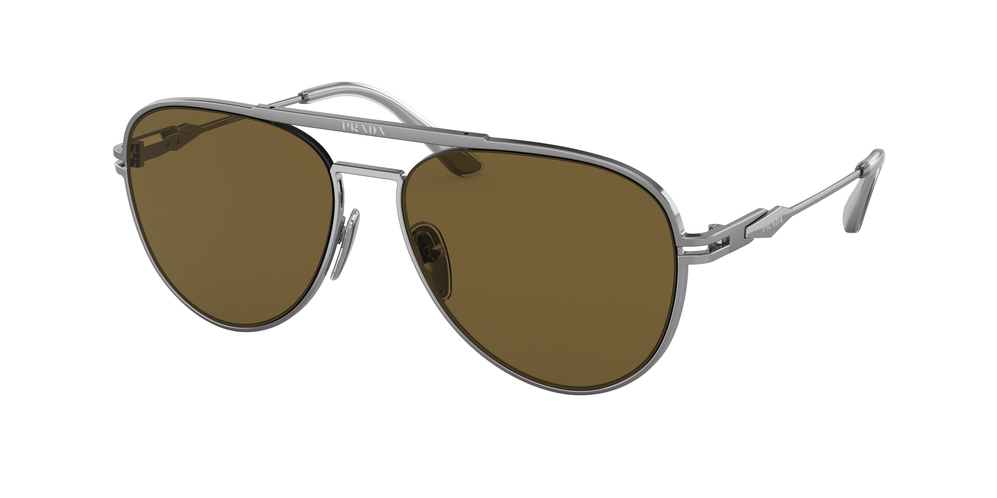 Prada PR54ZS Pilot Sunglasses  16F01T-Matte Gunmetal/Shiny 57-140-16 - Color Map Grey