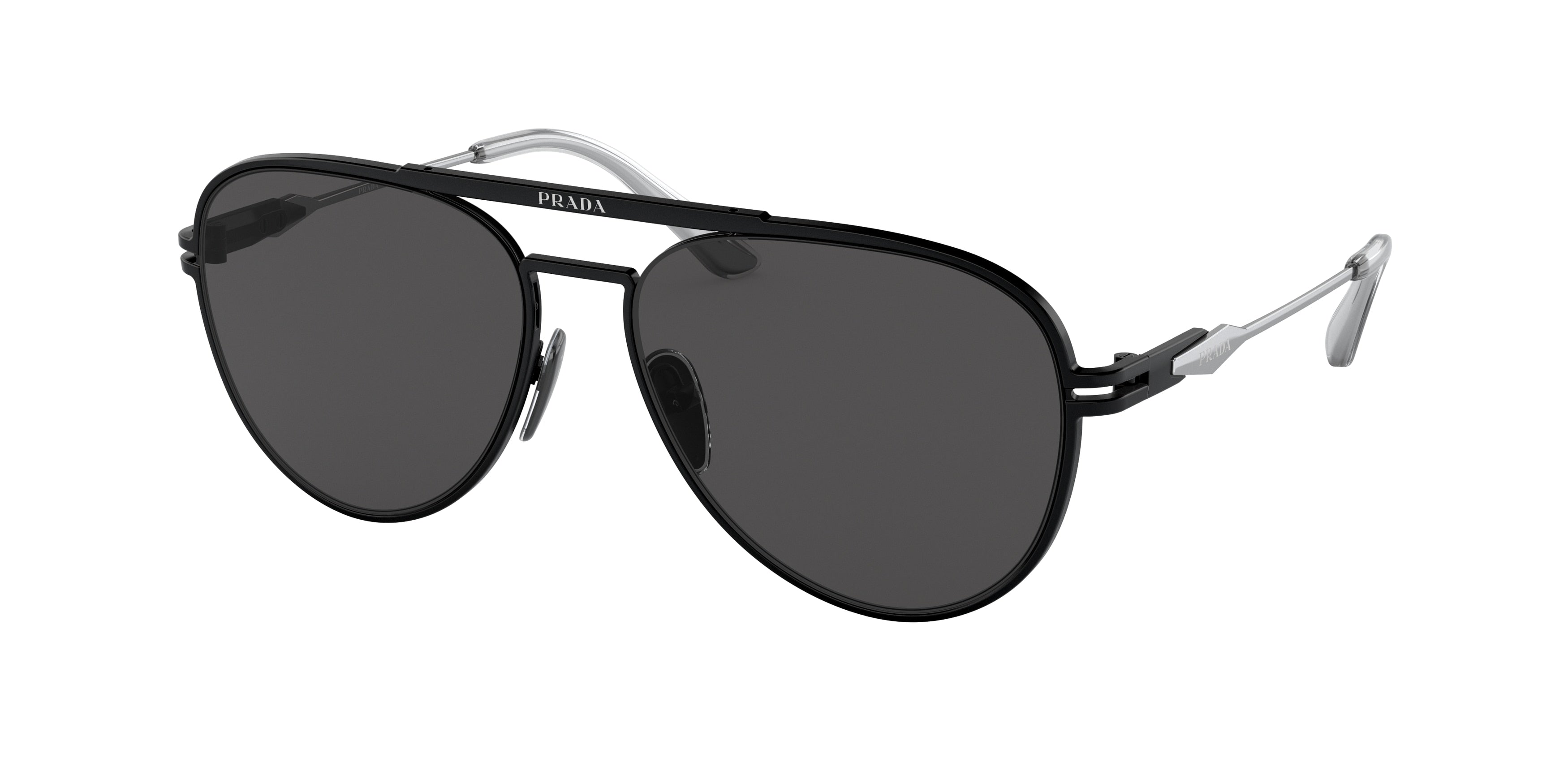 Prada PR54ZS Pilot Sunglasses  1BO5S0-Matte Black 57-140-16 - Color Map Black