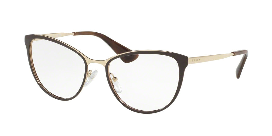 Prada CINEMA PR55TV Phantos Eyeglasses  DHO1O1-BROWN/PALE GOLD 54-18-140 - Color Map brown