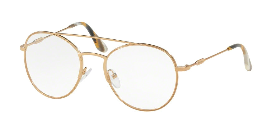 Prada CONCEPTUAL PR55UV Phantos Eyeglasses  7OE1O1-ANTIQUE GOLD 51-19-140 - Color Map gold