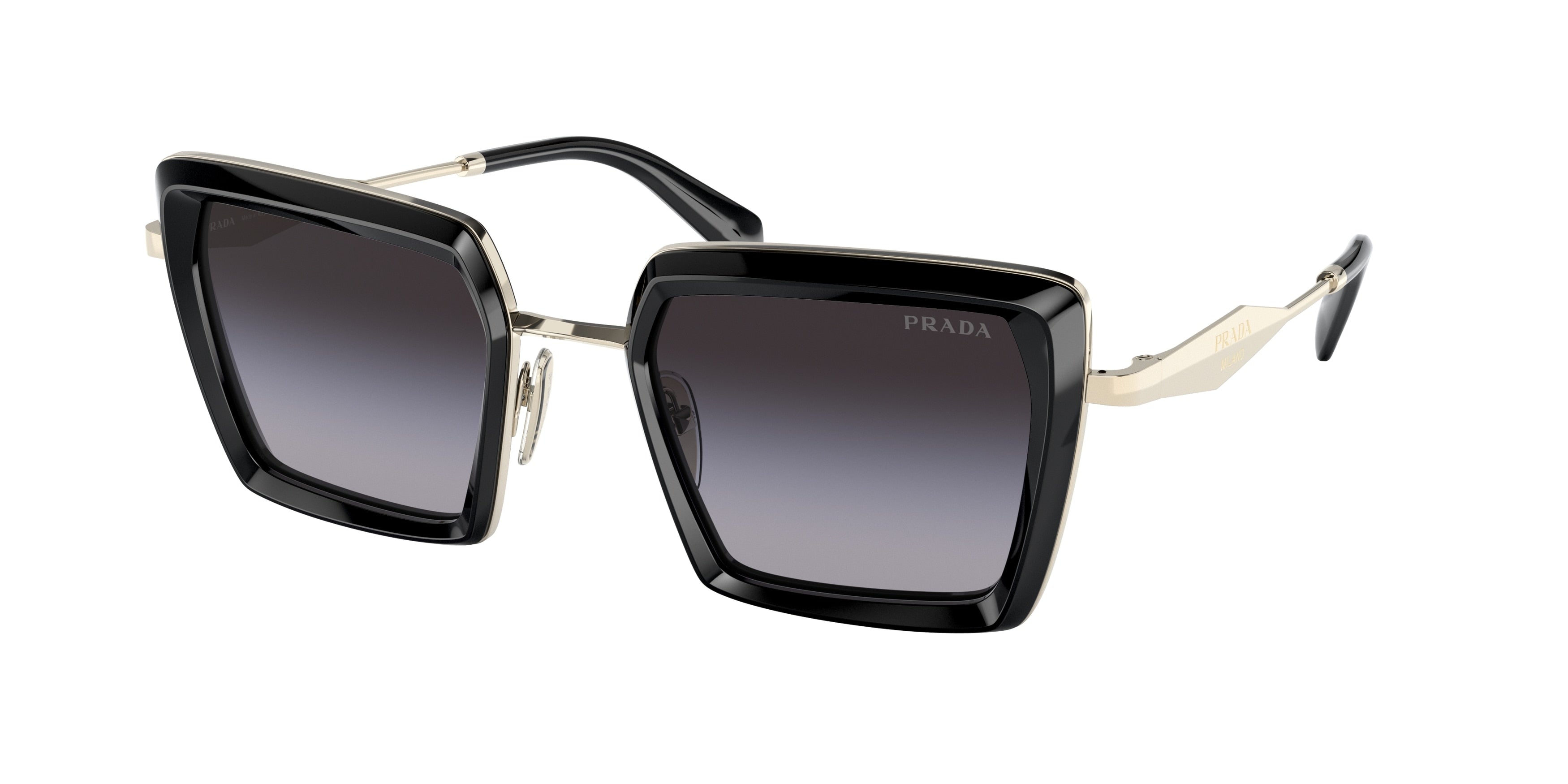 Prada PR55ZS Pillow Sunglasses  AAV09S-Black/Pale Gold 52-140-22 - Color Map Black