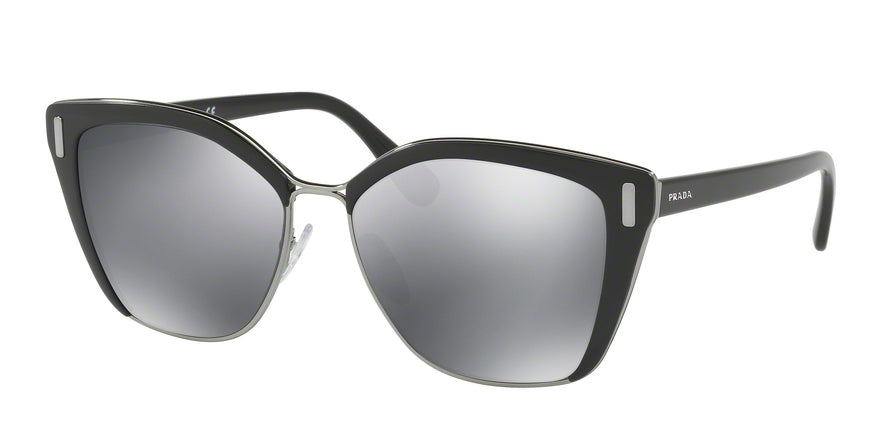 Prada CATWALK PR56TS Square Sunglasses  1AB5L0-BLACK/GUNMETAL 57-16-140 - Color Map black