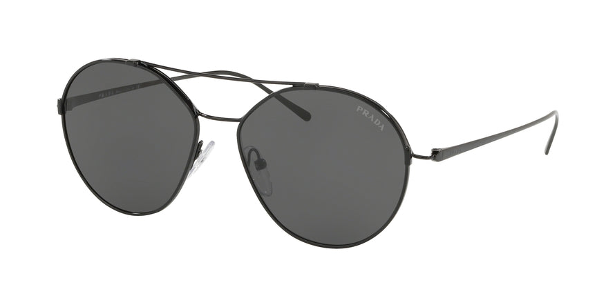 Prada CONCEPTUAL PR56US Irregular Sunglasses  1AB5S0-BLACK 55-15-140 - Color Map black