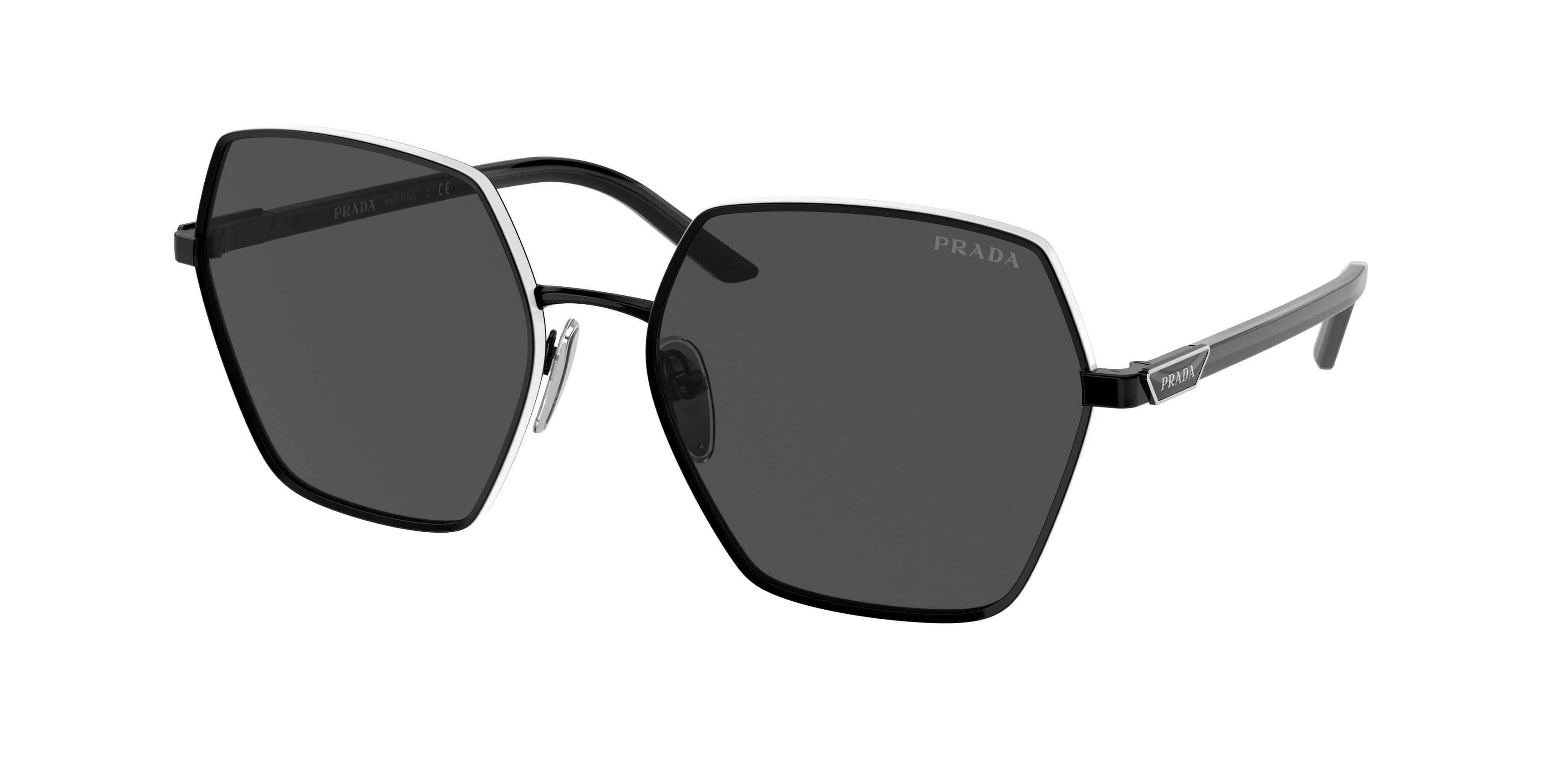 Prada PR56YS Square Sunglasses  1AB5S0-Black 58-135-18 - Color Map Black