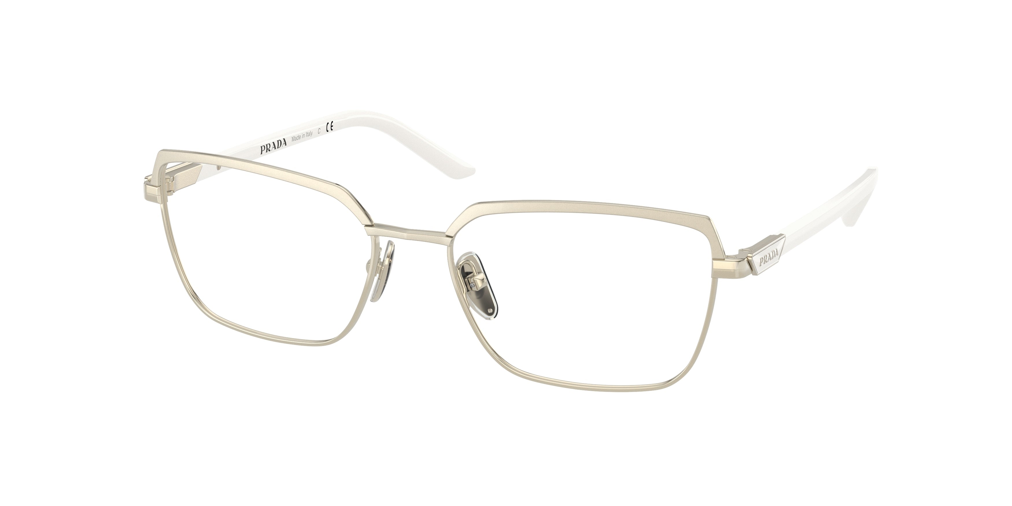 Prada PR56YV Butterfly Eyeglasses  ZVN1O1-Oro Pallido Opaco 53-135-17 - Color Map Gold