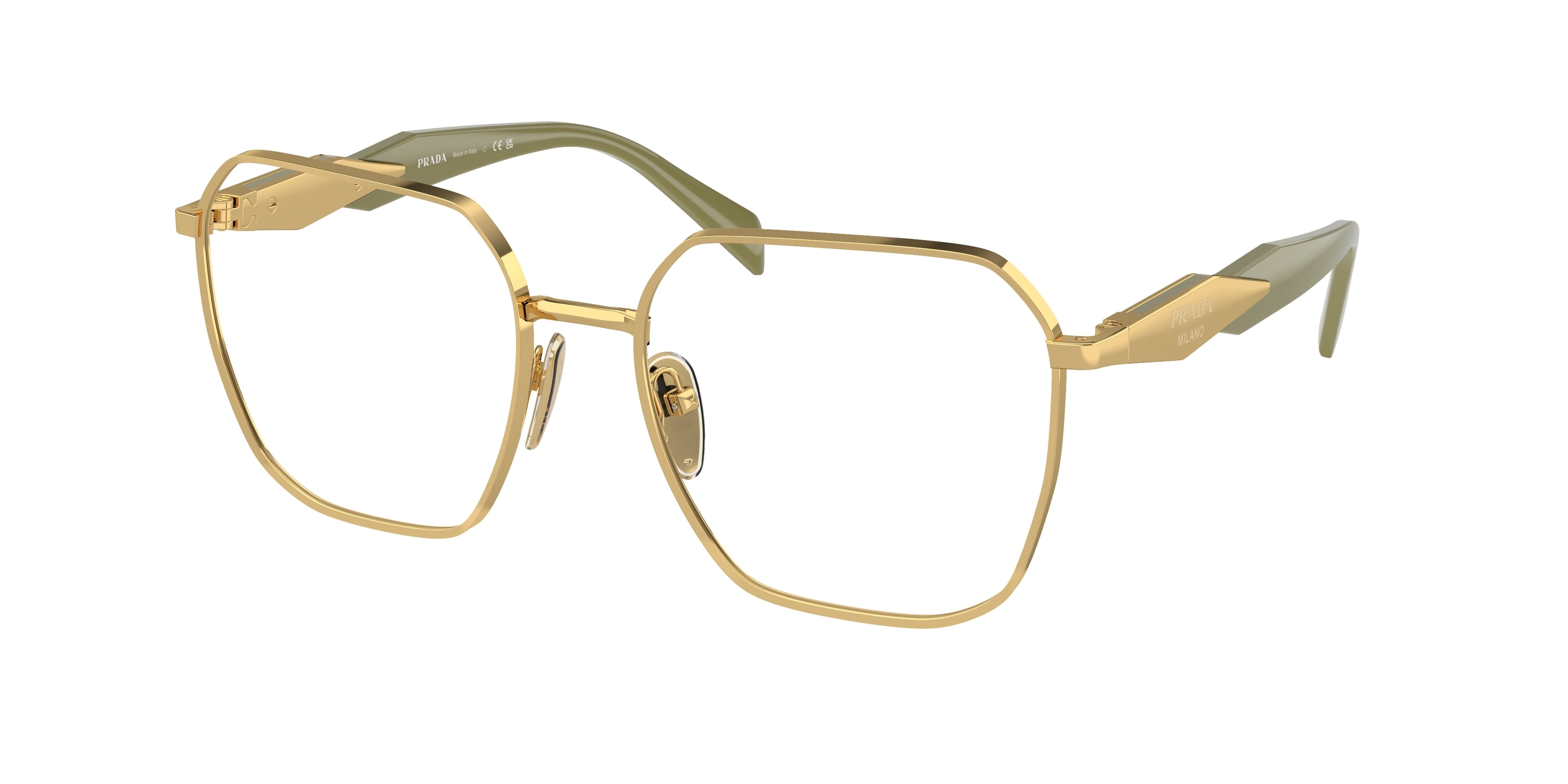 Prada PR56ZV Square Eyeglasses  5AK1O1-Gold 55-140-18 - Color Map Gold