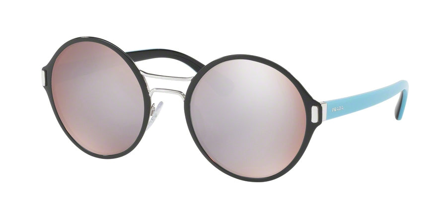 Prada CATWALK PR57TS Round Sunglasses  GAQ6S2-BLACK/SILVER 54-22-140 - Color Map black