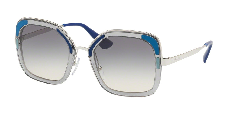 Prada CATWALK PR57US Square Sunglasses  LMD130-TRANSPARENT GREY 54-22-140 - Color Map grey