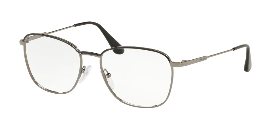 Prada CONCEPTUAL PR57VV Pillow Eyeglasses  M4Y1O1-BLACK/GUNMETAL 54-17-140 - Color Map black