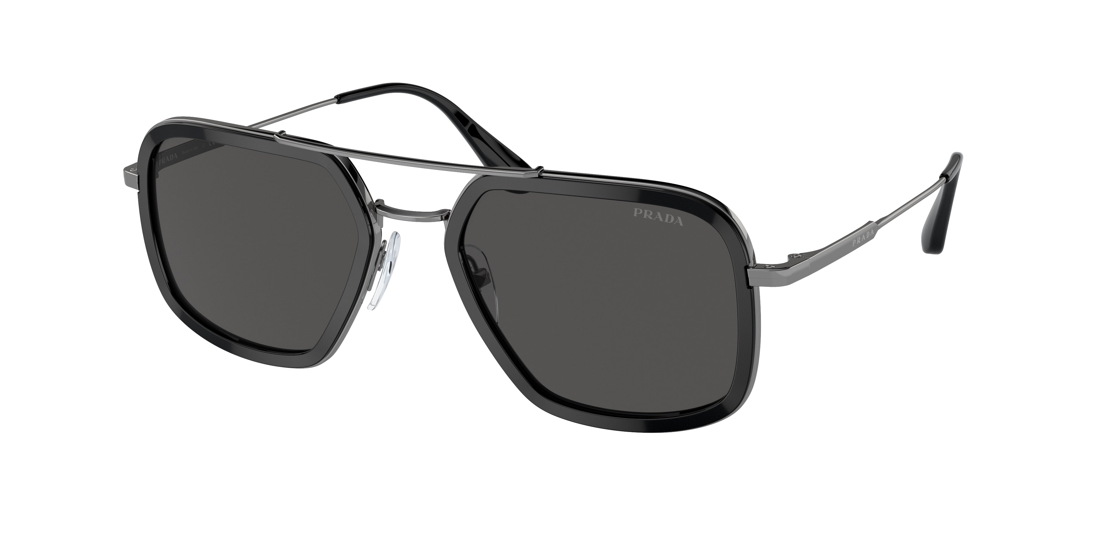 Prada PR57XS Square Sunglasses  M4Y5S0-Black 54-140-20 - Color Map Black