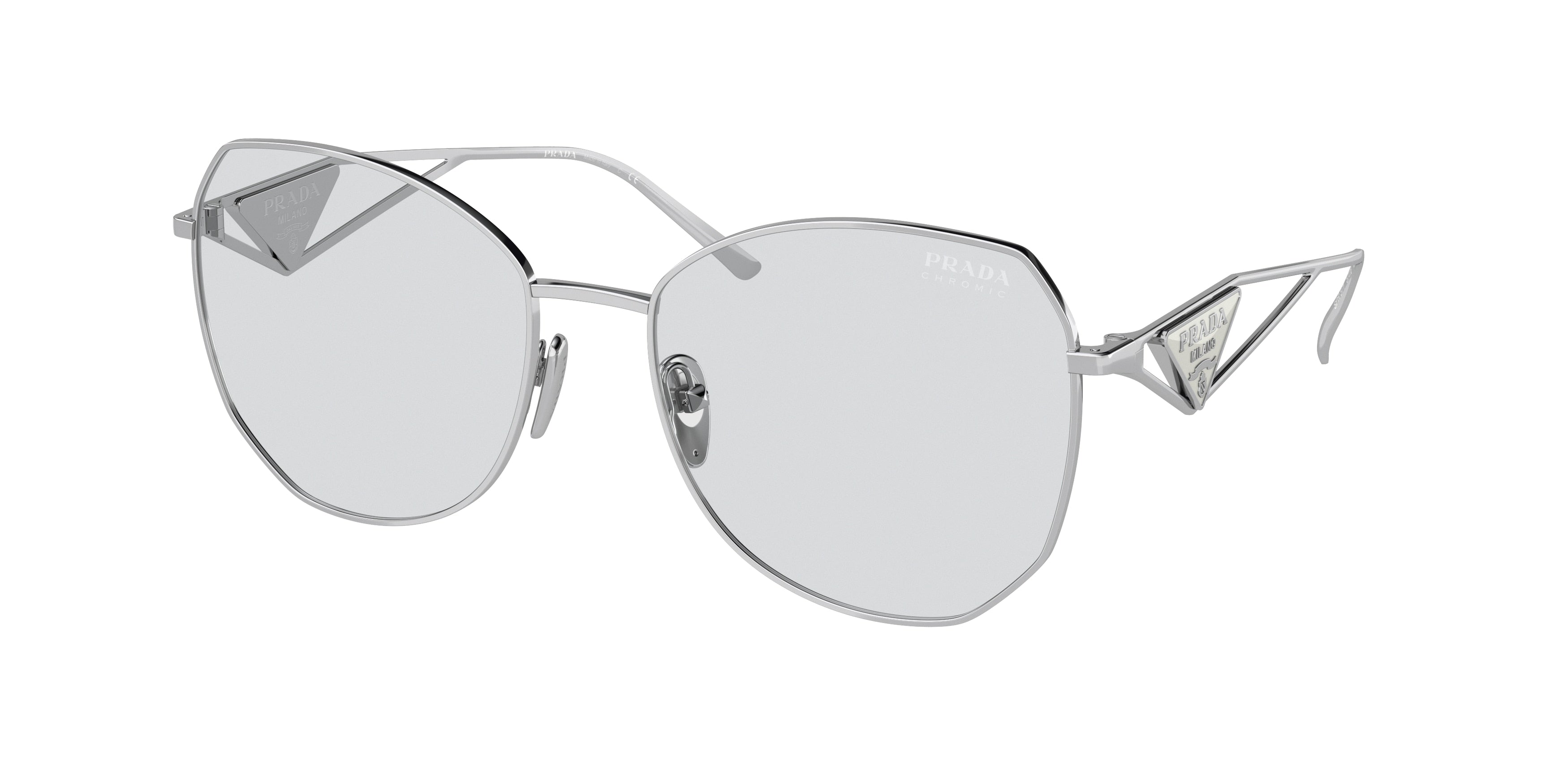 Prada PR57YS Irregular Sunglasses  1BC07D-Silver 57-140-18 - Color Map Silver
