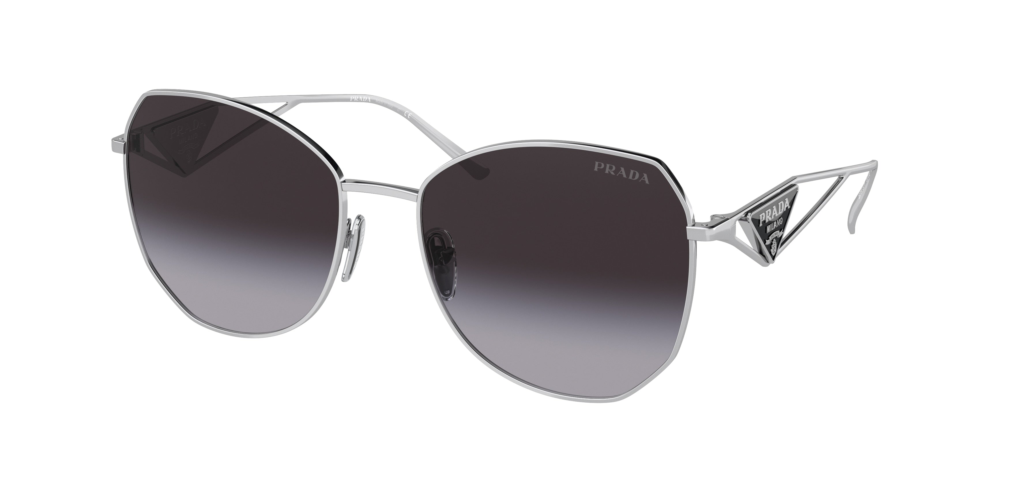 Prada PR57YS Irregular Sunglasses  1BC5D1-Silver 57-140-18 - Color Map Silver