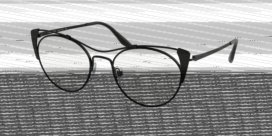 Prada CONCEPTUAL PR58VV Phantos Eyeglasses  2641O1-BLACK/MATTE BLACK 53-19-140 - Color Map black