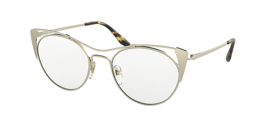 Prada CONCEPTUAL PR58VV Phantos Eyeglasses  3301O1-PALE GOLD/MATTE PALE GOLD 51-19-140 - Color Map black