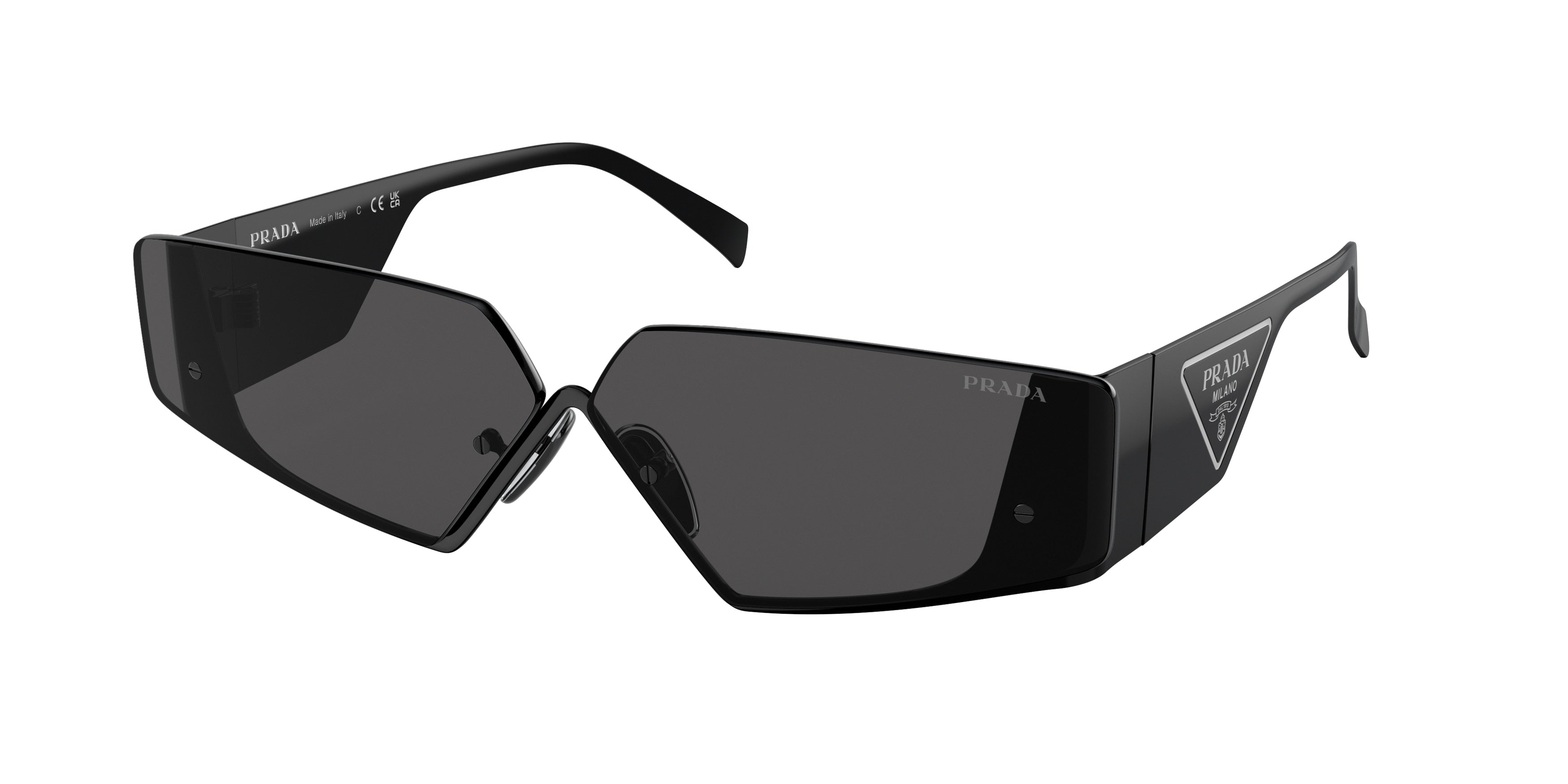 Prada PR58ZS Irregular Sunglasses  1AB06L-Black 69-135-7 - Color Map Black