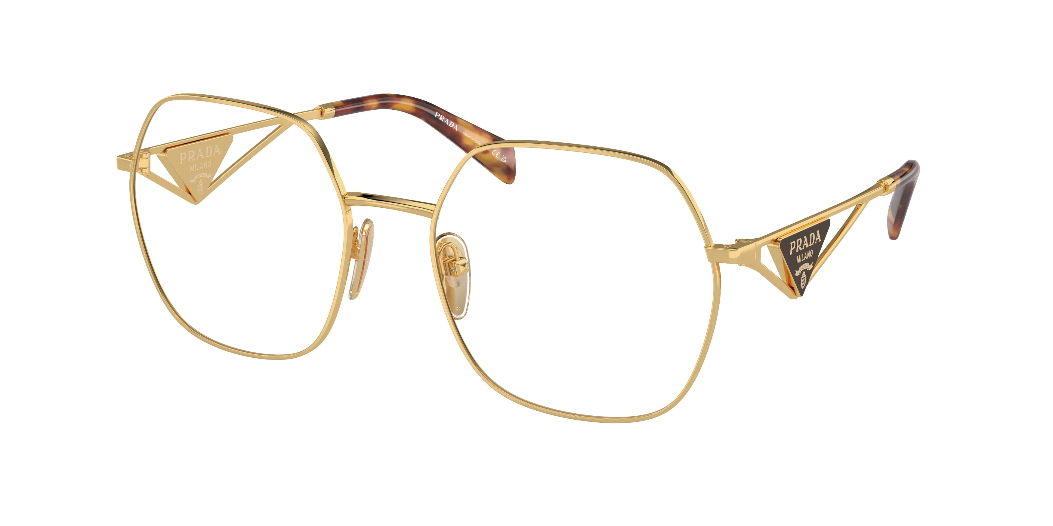 Prada PR59ZV Irregular Eyeglasses  5AK1O1-Gold 56-140-19 - Color Map Gold