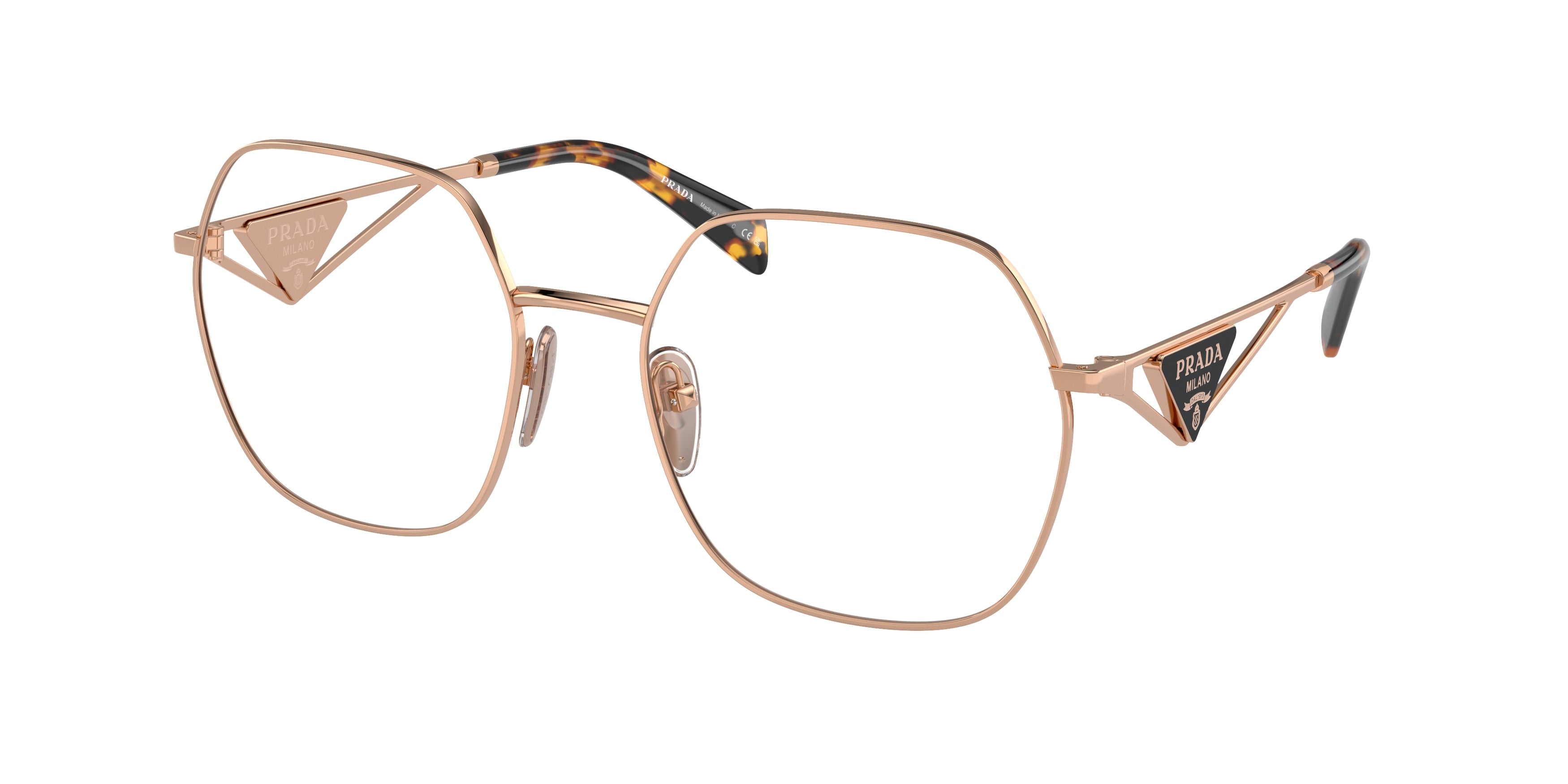 Prada PR59ZV Irregular Eyeglasses  SVF1O1-Pink Gold 56-140-19 - Color Map Pink