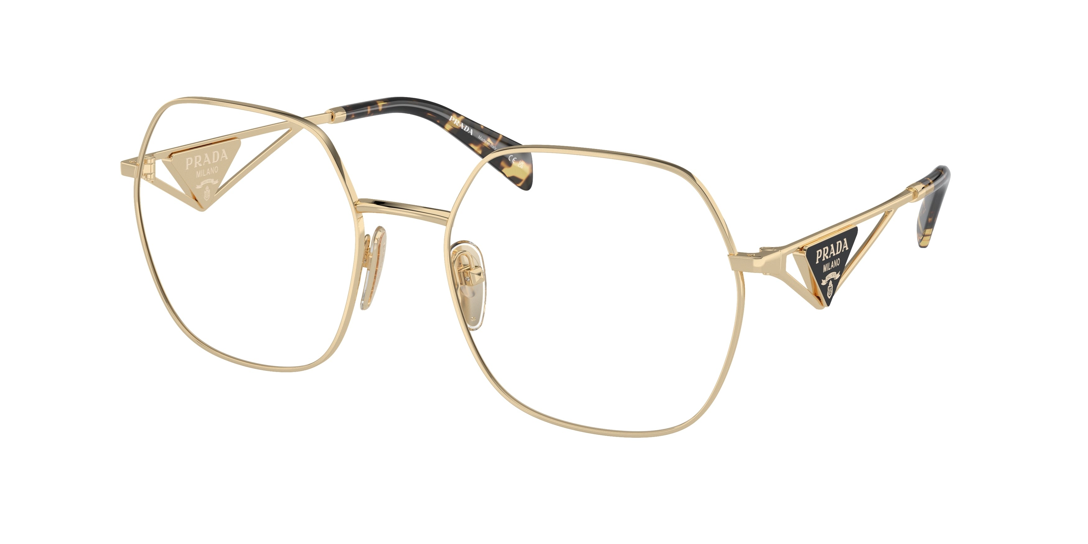 Prada PR59ZV Irregular Eyeglasses  ZVN1O1-Pale Gold 56-140-19 - Color Map Gold