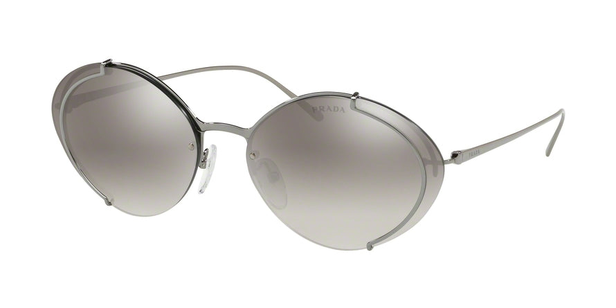 Prada CONCEPTUAL PR60US Oval Sunglasses  5AV5O0-GUNMETAL 63-17-140 - Color Map silver