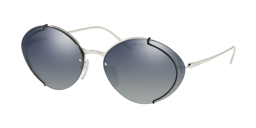Prada CONCEPTUAL PR60US Oval Sunglasses  GAQ3A0-SILVER/BLACK 63-17-140 - Color Map black