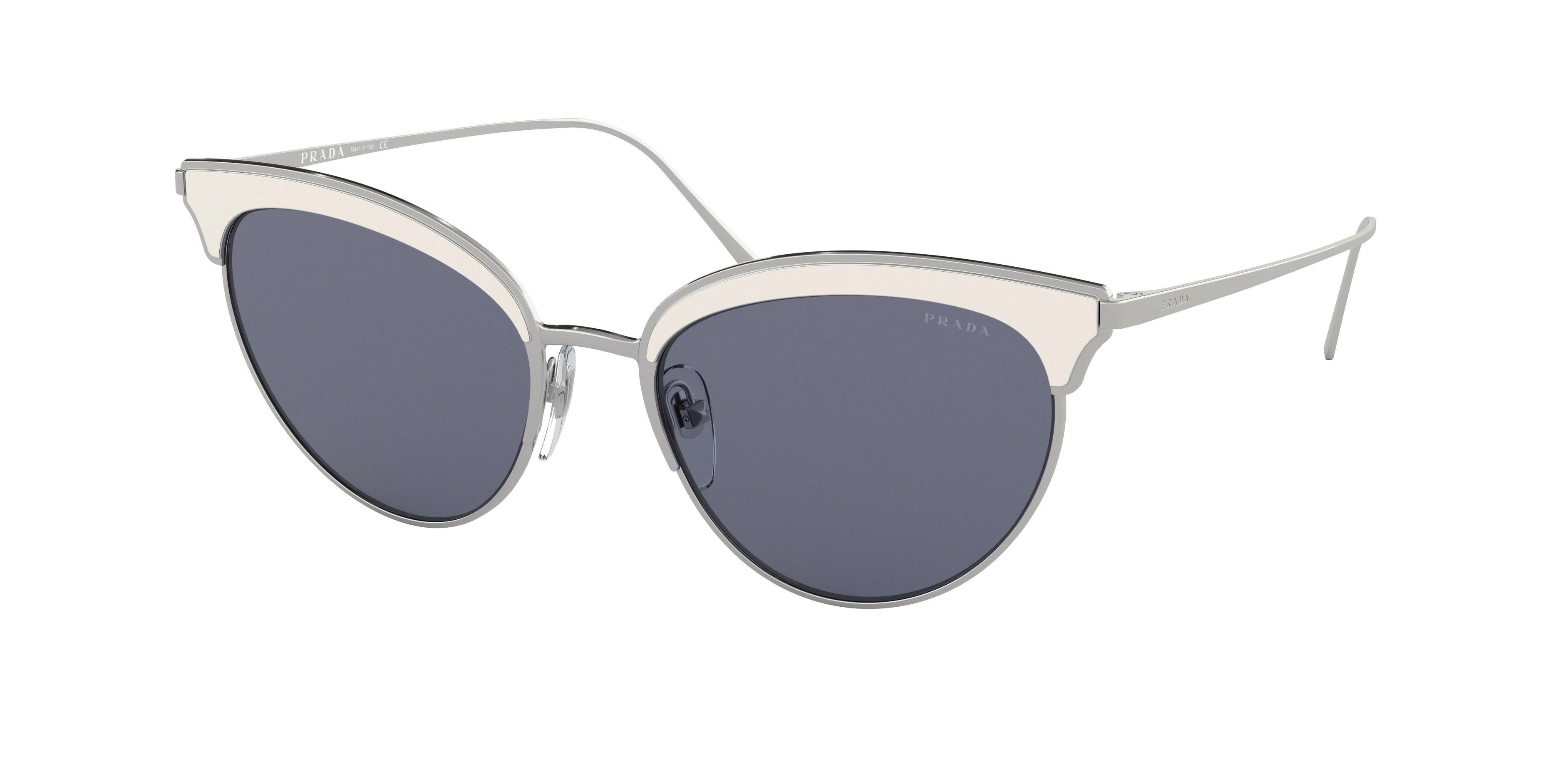 Prada CONCEPTUAL PR60VS Pilot Sunglasses  406420-Silver/Ivory 54-145-18 - Color Map Silver