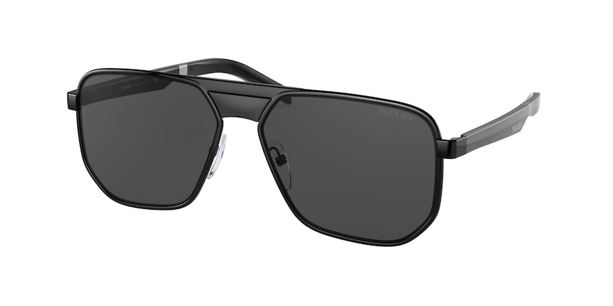 Prada PR60WS Rectangle Sunglasses  1AB5S0-BLACK 58-16-145 - Color Map black