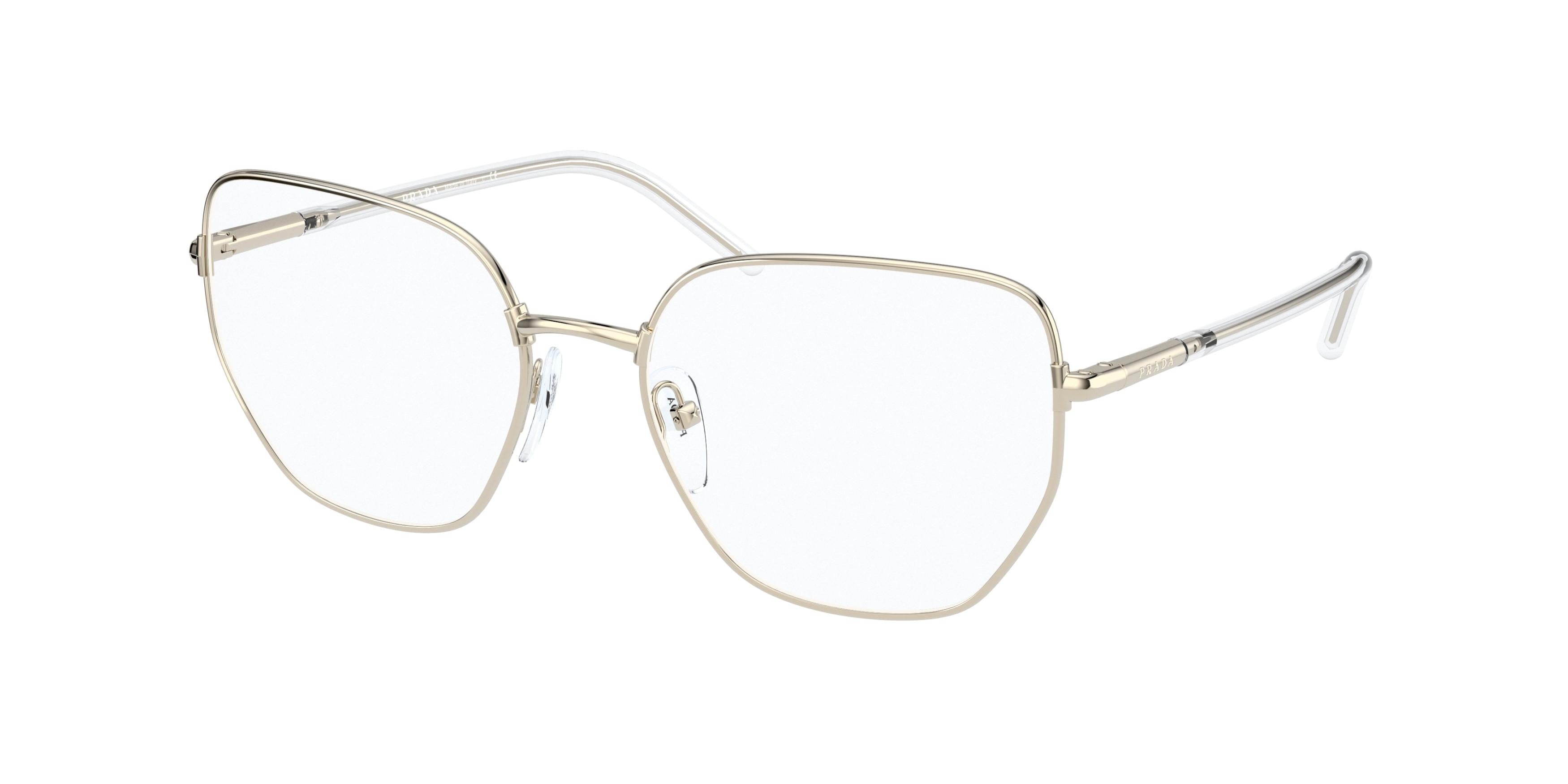 Prada PR60WV Irregular Eyeglasses  ZVN1O1-Pale Gold 52-140-18 - Color Map Gold