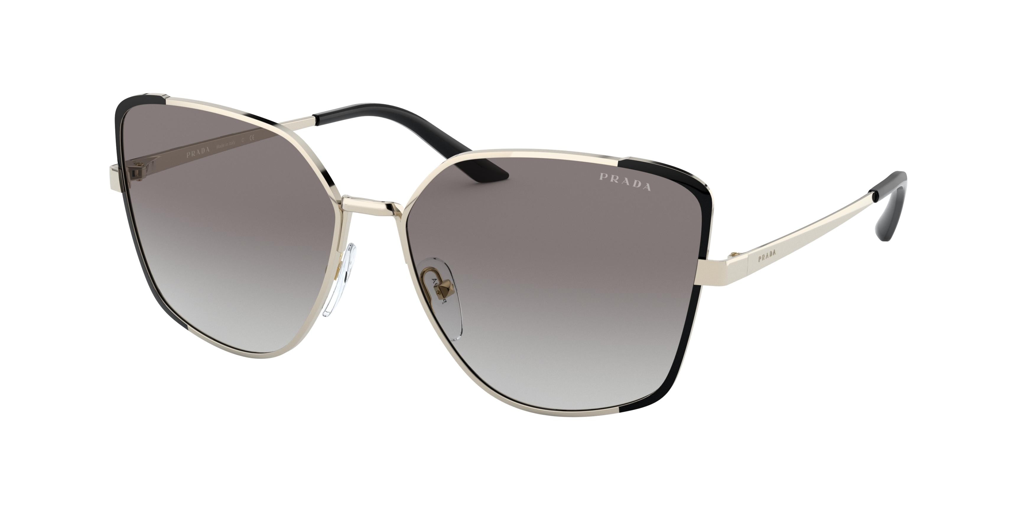 Prada PR60XS Irregular Sunglasses  AAV0A7-Pale Gold/Black 59-140-16 - Color Map Gold