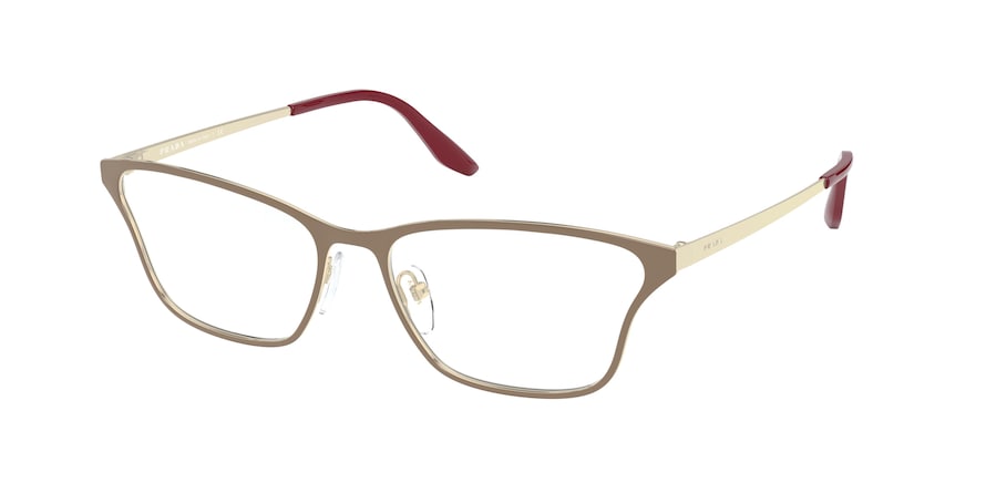 Prada PR60XV Butterfly Eyeglasses  5541O1-TOP BEIGE/PALE GOLD 55-16-145 - Color Map light brown