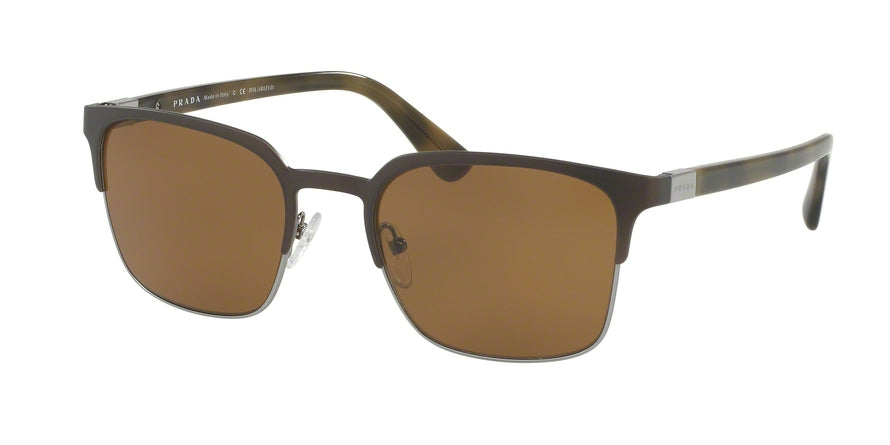 Prada PR61SS Square Sunglasses  U6C5Y1-GREY/GUNMETAL 55-21-140 - Color Map yellow