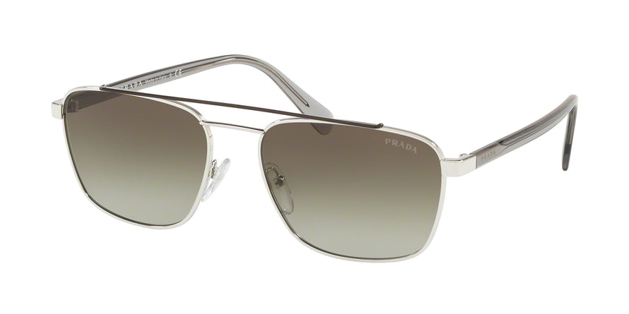 Prada CONCEPTUAL PR61US Pillow Sunglasses  Y7B5O2-BROWN/SILVER 59-18-145 - Color Map gold