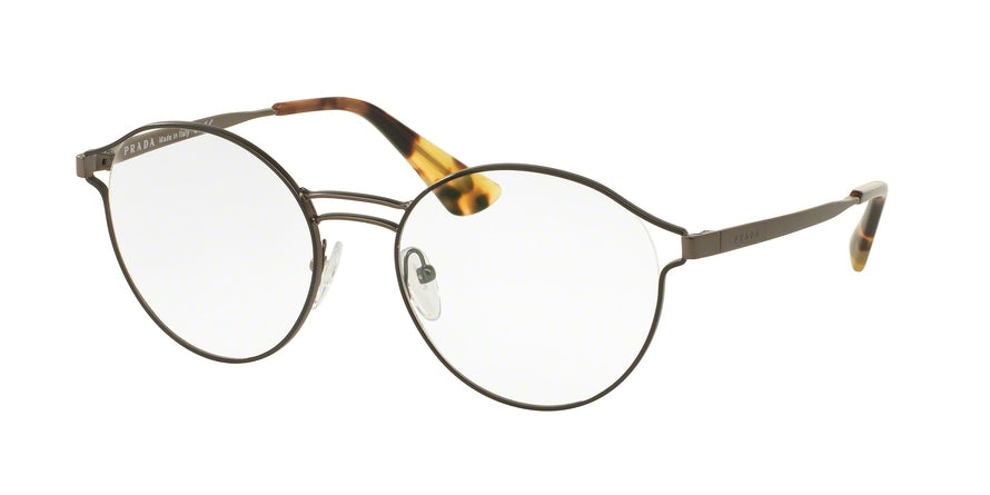 Prada PR62TV Round Eyeglasses  VHJ1O1-BLACK/ANTIQUE LEAD 52-19-135 - Color Map black