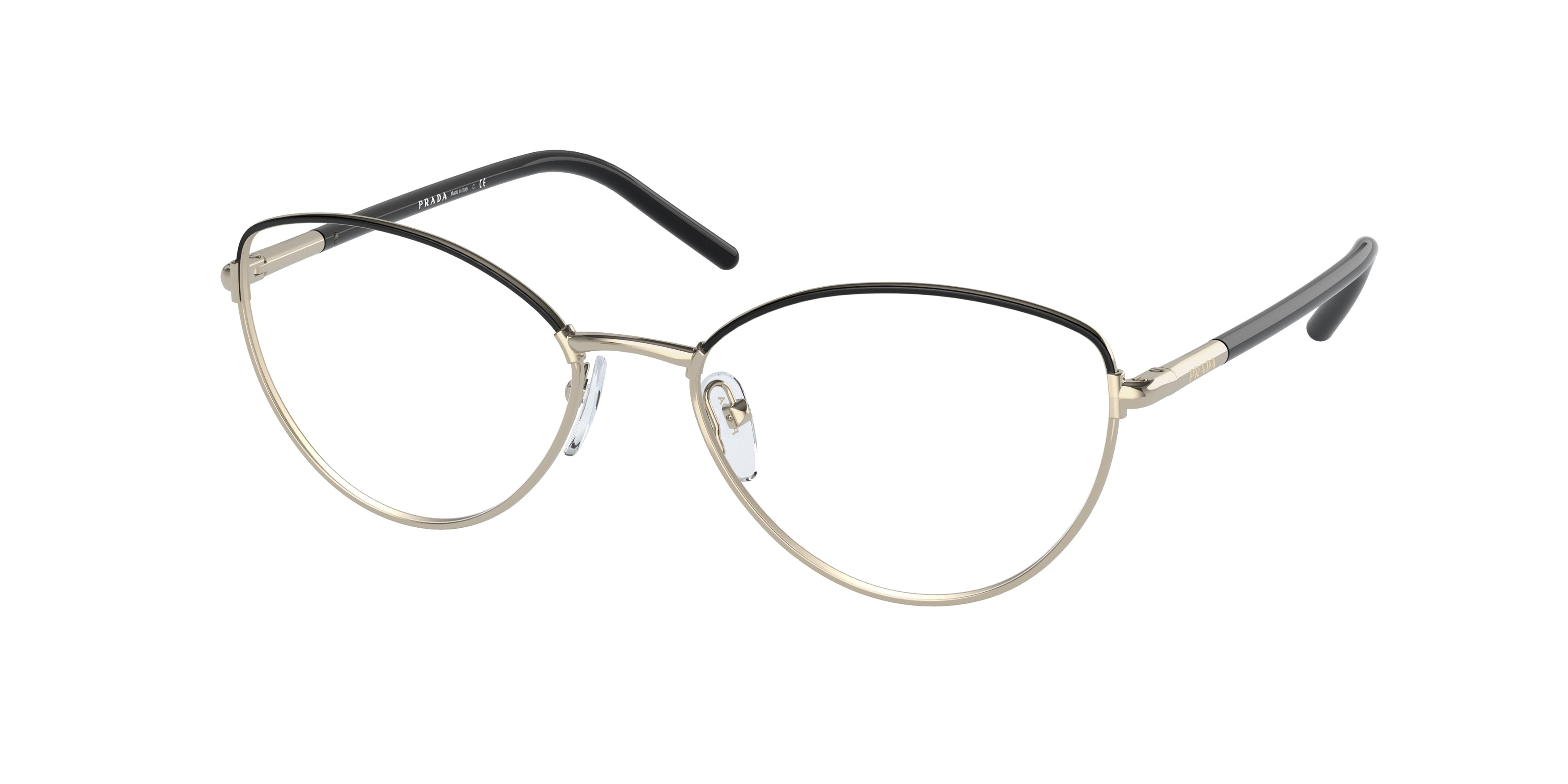 Prada PR62WV Butterfly Eyeglasses  AAV1O1-Black/Pale Gold 54-140-17 - Color Map Black