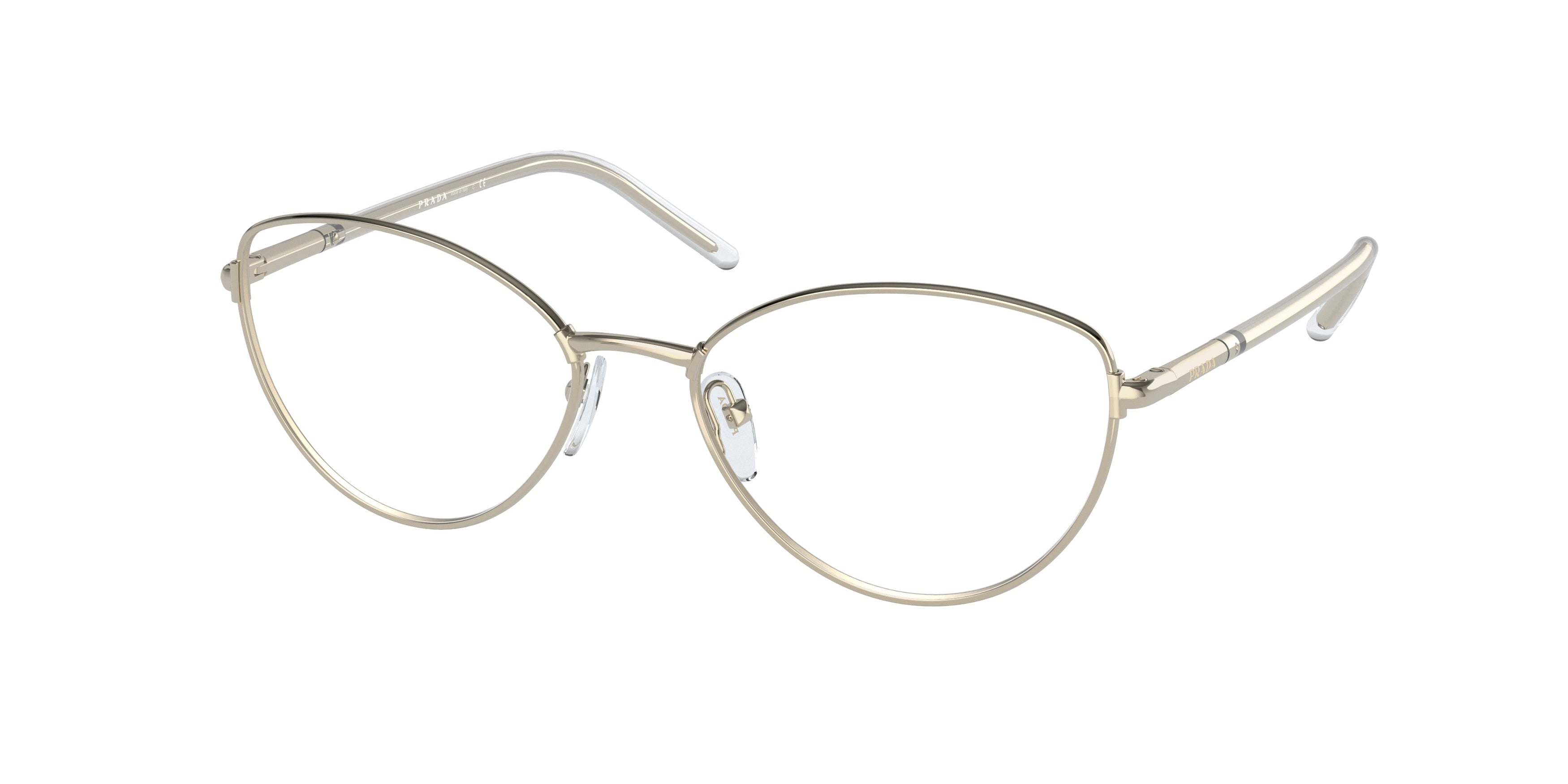 Prada PR62WV Butterfly Eyeglasses  ZVN1O1-Pale Gold 52-140-17 - Color Map Gold