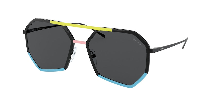 Prada PR62XS Irregular Sunglasses  0A903A-BLACK/BLU/YELLOW 61-13-140 - Color Map black