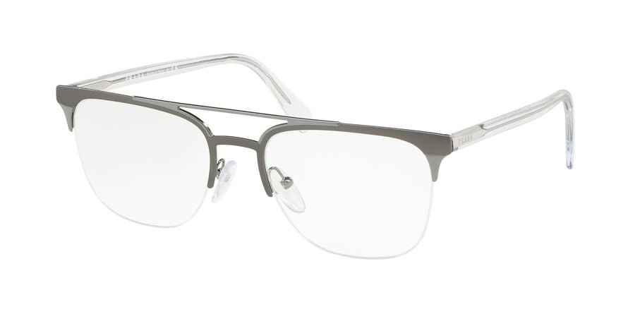 Prada CONCEPTUAL PR63UV Square Eyeglasses  LGF1O1-MATTE GREY/GUNMETAL 54-19-145 - Color Map grey