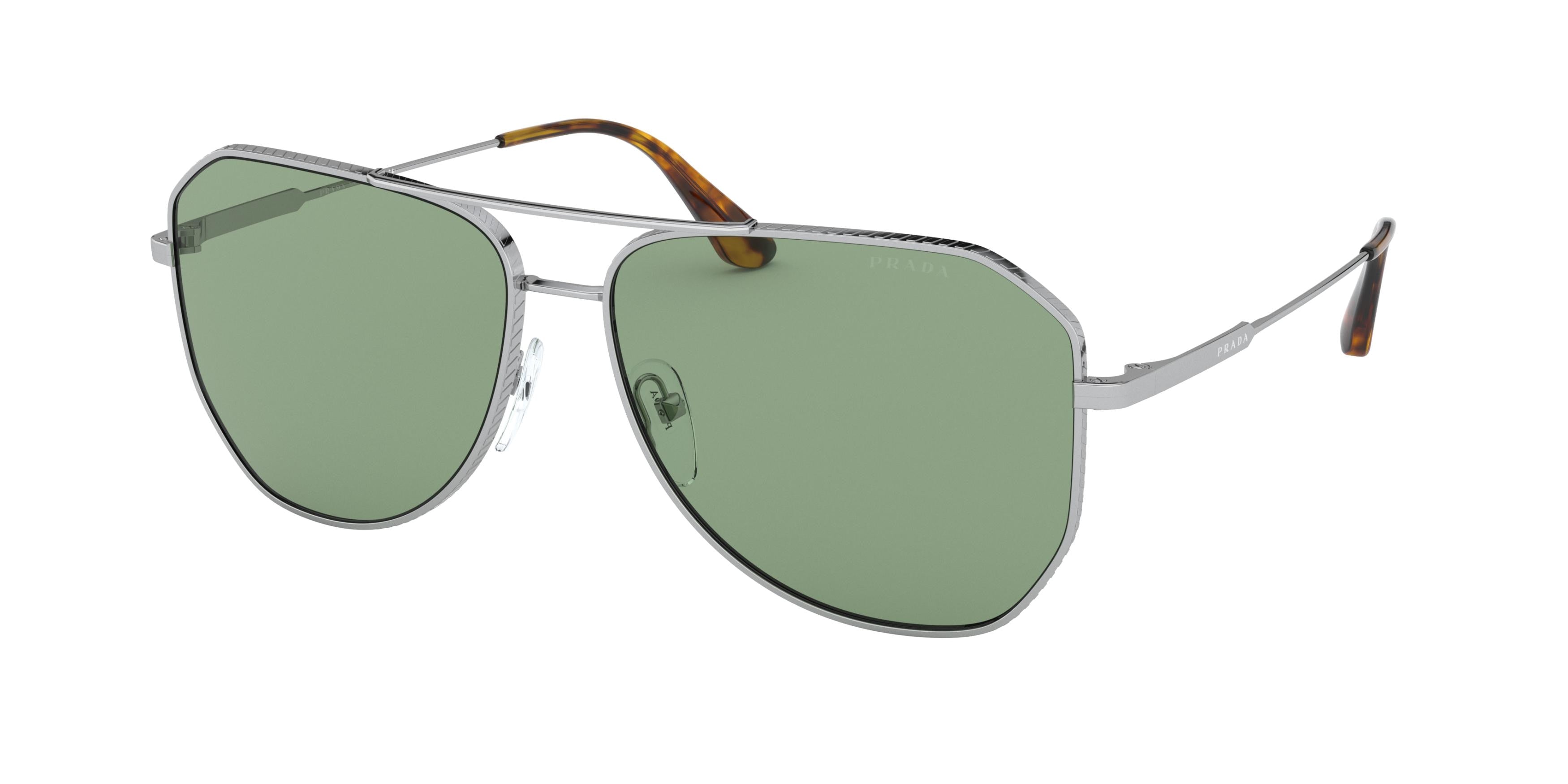Prada PR63XS Irregular Sunglasses  1BC02D-Silver 58-145-14 - Color Map Silver