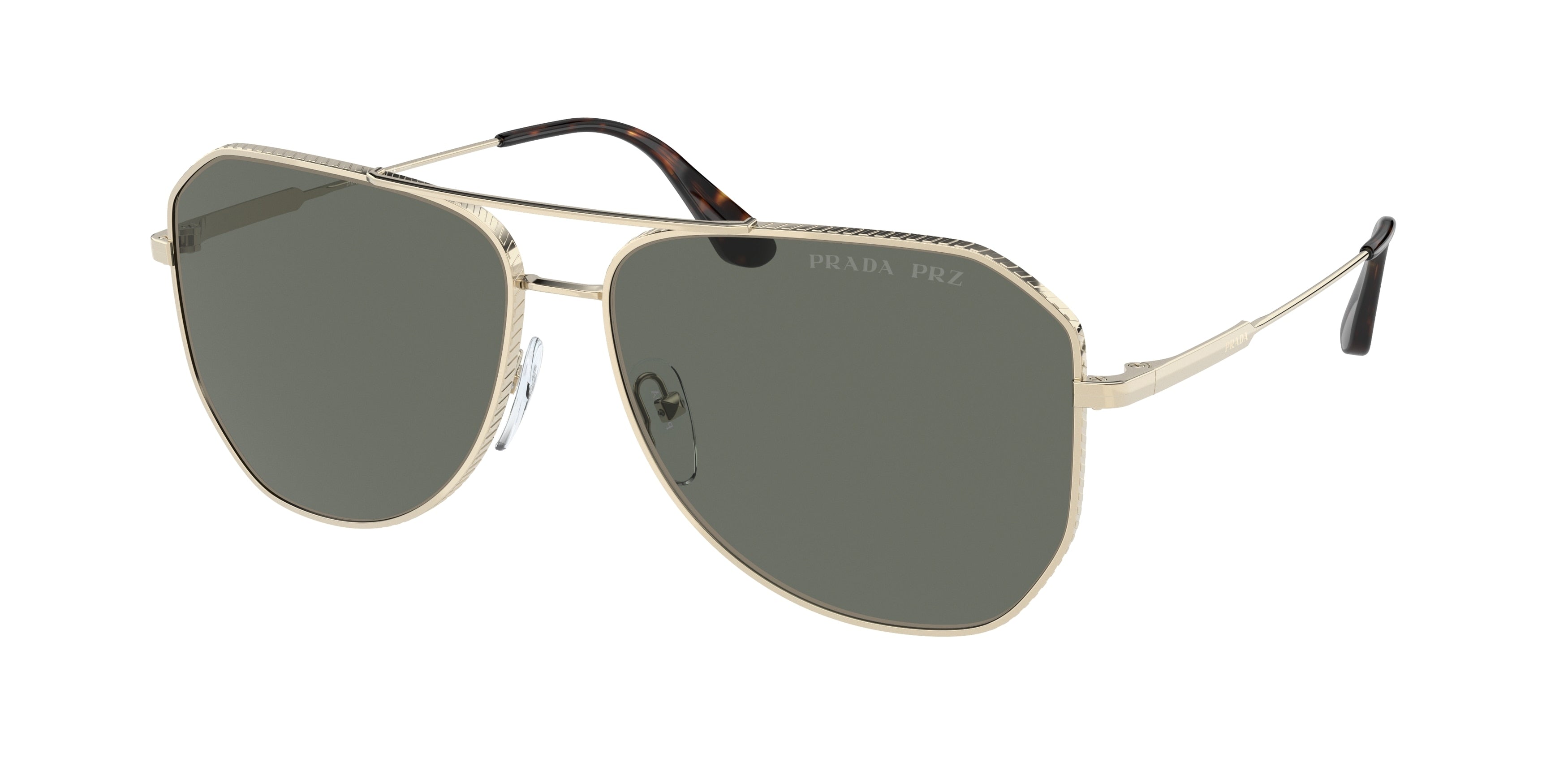 Prada PR63XS Irregular Sunglasses  ZVN03R-Pale Gold 61-150-14 - Color Map Gold